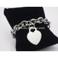 Edelstahl-leeres silbernes Liebes-Herz-Charme-Kettenarmband